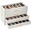 Lolalet Occhiali da sole Organizzatore, scatola da occhiali da sole con coperchio di vetro trasparente Display Case Storage Holder