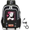 LKY STAR Hunter X Hunter Merch Uomo Donna Zaini Casual con Caricatore USB Presa per Le Cuffie Ragazze Ragazzi Zaino Anime Hisoka Backpack