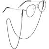 FOCALOOK Catena Occhiali Donna in Acciaio Inossidabile colore Argento/Placcato Nero/Placcato Oro Catenella per Occhiali Confezione Regalo