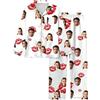 Generico Pigiama Personalizzato Uomo Donna Set con Foto in Seta 2 Pezzi con Top Aperto Davanti e Pantaloni Pigiami Abbinati Coppia Fidanzati Divertente per Casa San Valentino Natale,Festa della Mamma papà