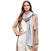 LA FERANI Sciarpa in seta da donna, 100% seta, foulard sciarpa tinta unita, colore bianco, nero, 180 x 90 cm, tinta unita, per completo occasioni formali, stola stile aziendale, regalo per lei, grigio