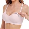 Vinfact Reggiseno da allattamento liscio setoso da donna senza ferretto, reggiseno per gravidanza senza cuciture con prolunghe del reggiseno aggiuntive per dormire e allattare, Colore: rosa., M