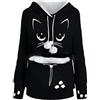 Celanisai Felpa con cappuccio da uomo con cappuccio e gatti, grande tasca, alla moda, tinta unita, con impronte, borsa per cani, felpa, felpa con cappuccio, oversize, per l'inverno, a maniche lunghe