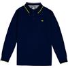 nazarenogabrielli Polo Uomo Manica Lunga Piquet - 100% Cotone, 210 gr - in Tinta Unita con Dettagli A Contrasto su Colletto E Polsini - Taglie dalla M alla 3XL