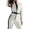 Vhersily Completi Donna Sci Sportivi Completo Snow Calda Tuta Snowboard Impermeabile Completo Intera da Neve Elegante con Zip a Maniche Lunghe Tute Doposci Invernale Antivento Termico Morbido