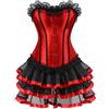 Generisch Abito da donna Moulin Rouge gotico, corsetto, abito da corpetto medievale, vintage, corsetto, per palcoscenico, carnevale, feste, in tulle