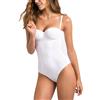 SIELEI Body Donna A Fascia con Ferretto -Si e LEI - Coppe Imbottite, Spalline Rimovibili, in Microfibra Stretch Delicatamente Contenitiva. Pannello Frontale doppiato Effetto Shaping, Sgambatura Taglio Laser