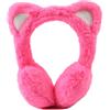 Pesaat Scaldaorecchie invernali per bambini, in morbido peluche, per ragazze, ragazzi, con graziosa spina di gatto, rosa rosso gatto, Taglia unica