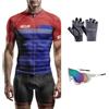 HECLOK Completo Ciclismo Uomo - Maglia Manica Corta + Pantaloncini con Fondello - Abbigliamento Bici Strada e MTB - Tessuto Traspirante e Anti-Sudore - 4 Pezzi per Estate (Set-20,l)