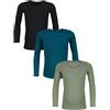 TupTam Maglie Manica Lunga Bimbi 3 Pezzi - 100% Cotone, Unisex, Mix di Colori 3, 110