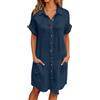 Luadnysin Vestito Donna Estivo Vestito Estivo Donna Vestiti Estivi Eleganti Abito Curvy Estate Abbigliamento Corto Lungo Cotone Abiti Lunghi da Casa Taglie Forti Copricostume Primaverile 3XL A Camicia Elegante