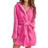 Vhersily Vestaglie Corta Donna Invernale Pile Elegante: Camicia da Notte con Cintura Sexy Vestaglia Manica Lunga in Peluche Pigiama Cappuccio Caldo Invernale Donna Calda Vestaglia Lunga Cappuccio