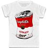3styler T-Shirt Uomo Bianca Pop Art Tomato Soup Red - Andy Style - Linea Collection - Cotone Fiammato (Slub) 150 gr/mq