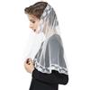 BEAUTELICATE Velo di Pizzo Triangolare Mantila Chiesa Cattolica Messa Sciarpa Copricapo da Sposa In Latino Nero Bianco V106