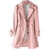 Generico Trench Donna - Elegante Casual Mezze Stagioni Trench Coat Maniche Lunghe Stile Britannico Giacca Capispalla Con Cintura Risvolto Cappotto Cardigan Lungo Ampio Primavera Trenchcoat