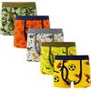 Generico 5 PC Boxer Bambino Ragazzo 2-12 Anni in Cotone con Stampa a Tema Mutande Assorbenti Traspirante Comode Slip Vita Alta Morbido per Tutti Il Giorni,Arancione,110