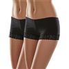 Merry Style Culotte coprenti Hipster Mutande Donna Cotone morbide Slip Donna Cotone Boxer comode Traspiranti Elasticizzate in Pizzo Intimo Femminile MSGAB55 (Nero (2Pack), S)