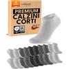 sockenkauf24 10 Paia Calzini Corti Uomo Donna Calze Corte Cotone Traspiranti (Grigio Antracite 35-38)