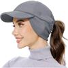 GADIEMKENSD Women's Fleece Ponytail Hat Reflective Winter Hat with Earflaps Trapper Hat with Flip Down Ear Warmer Adjustable Ball cap with Visor Beanie for Skiing Skating Snow Running Light Grey