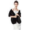 BEAUTELICATE Stola Donna Pelliccia Sintetica Coprispalle Sposa Sciarpa Scialle Pelliccia Elegante per Invernale Matrimonio Cerimonia Damigella (Nero, Taglia unica)
