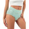 SLIPNESS Cotone Organico Certificato Oeko Tex Mutande Mestruali Donna Flusso Abbondante - Slip Assorbenti a Vita Alta - Intimo Donna per Notte e Post Parto, 35-45 ml - Taglia L - MOD Safely