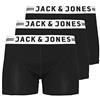 Jack & Jones, "Sense Trunks" - Boxer da uomo, confezione da 3 pezzi Sense Black M