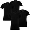 Levi's Uomo Collo A V T-Shirt Elasticizzato Cotone 905056001 4er Pacco - 884 - Jet Black, S