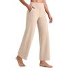 G4Free 25.5''/27.5''/29.5'' Wide Leg Yoga Pants for Women UK Ankle Length Trousers with Pockets High Waisted Business Casual Travel Pants