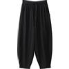 Foweknow Chino Pantaloni da uomo in cotone e lino, tradizionali kimono giapponesi, in tinta unita, leggeri, pantaloni estivi da uomo, vestibilità larga, pantaloni da jogging casual, Nero , 7XL
