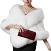 Generic Scialle da Donna in Pelliccia Sintetica Morbido Versatile Sciarpa Avvolgere le Spalline Inverno Caldo Mantello Cappotto per 1920 Abiti da Sera da Sposa (Bianco,taglia unica)