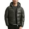 Generisch Piumino da uomo in cotone, invernale, caldo, trapuntato, alla moda, tinta unita, parka invernale softshell, verde, L