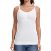 Joyshaper Top Sculptants Donna Canotta Cami Guaina Pancia Piatta Guaina Tanks Top Compressione Senza Cuciture Controllo Camisole, Bianco/Scollo a V, XL