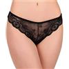 JADEA Brasiliana in Pizzo Donna Mutande Slip Ricamate Pizzo 3 Paia (IT, Testo, S, Regular, Regular, Nero)