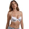 Vivisence Donna Reggiseno con Spalline Trasparenti Push Up Invisibile Schiena Nuda Reggiseni con Bretelle Trasparente Dietro, Bianco,2F