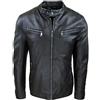 Evoga Giubbotto Giacca Uomo Ecopelle Casual Giubbino Moto Slim Fit Chiodo (Nero, XXL)