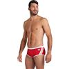 ARENA Icons-Pantaloncini da Uomo a Vita Bassa, Tinta Unita Swim Trunks, Rosso-Bianco, 44