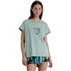 Noidinotte; more than pyjamas Noidinotte - Pigiama Donna Top in Cotone Leggero Estivo e Pantalone Corto in Viscosa Articolo Tropical - L Verde