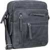 ROYALZ 'Cincinnati' kleine Herren-Umhängetasche aus echtem Leder im modernen Vintage-Look - schlanke Tasche als alltagstaugliche Mini-Messenger-Tasche, Colore:Navy Grigio