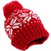SOIMISS Berretto Natalizio Berretto Invernale Lavorato a Maglia con Motivo a Fiocco di Neve Invernale per Donna Uomo Inverno All'aperto Vino Rosso