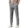 Generisch Pantaloni casual da uomo, dritto, foderati, elasticizzati, con tasche, slim fit, per il tempo libero, leggeri, per l'autunno e l'inverno, grigio chiaro, XL