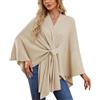 LCDIUDIU Coprispalle Donna,Scialle da Donna con Apertura Frontale Incrociata, Bianco Cashmere Feel, Mantello Lavorato A Maglia in Un Unico Pezzo, Sciarpa Calda Autunnale E Invernale, Elegante Poncho