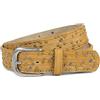 styleBREAKER Cintura vintage donna con borchie,95cm / Senape
