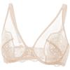 DOBREVA Donna Reggiseno Apertura Frontale Pizzo Beige 5G