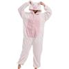 chuangminghangqi Pigiama intero da donna, lungo, invernale, costume da animale, costume da adulto, tuta da donna, in pile, con cappuccio e cerniera, Rosa, X-Large