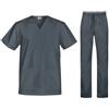 B-well Cesare - Set panni unisex casacca pantaloni medico, grigio, XXL