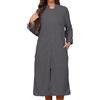 Generisch - Camicia da notte in pile da donna, lunga, in flanella, termica, pigiama in pile, accappatoio soffice e spesso con cerniera e tasche, termico, per l'inverno, camicia da notte in pizzo