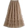 Luadnysin Gonna in Tulle Donna Gonne Semplice Tutu di Elegante Lunga Gonnellino Carnevale Sottogonna Adulto Classica Danza Costume Moderna Abbigliamento A Strati Dance
