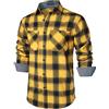 PARKLEES Camicie da uomo classiche ed eleganti, vestibilità regolare, casual, a maniche lunghe, con bottoni, in pile scozzese, con tasca, Giallo, XXL