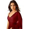 Sidhidata Donne Aa Saree (1 confezione), marrone rossiccio, Taglia unica