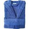 GLOUPIE Accappatoio Unisex In 100% Spugna Di Puro Cotone In Tinta Unita Dal Color Blu Navy Taglia M